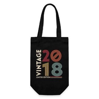Année de naissance 2018 Anniversaire 3 ans Cadeau - Sac à bouteille - noir - Devant