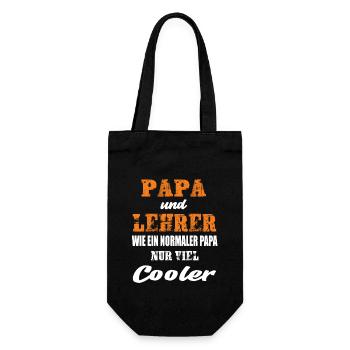 Papa und Lehrer - Geschenkbeutel für Flaschen - Schwarz - Vorne