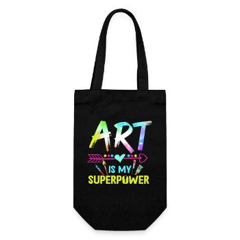 Art Is My Superpower - Gift Bag for Bottles - black - Front