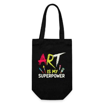 Art Is My Superpower - Gift Bag for Bottles - black - Front