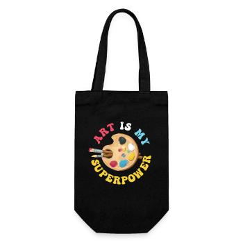 Art Is My Superpower - Gift Bag for Bottles - black - Front