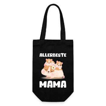 Allerbeste Mama Deko Frauen Geburtstag Geschenk - Geschenkbeutel für Flaschen - Schwarz - Vorne