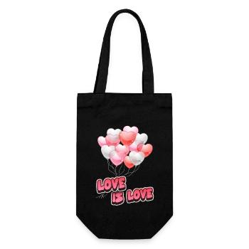 Valentinstag mit Luftballons Herzen, Love-Is-Love - Geschenkbeutel für Flaschen - Schwarz - Vorne