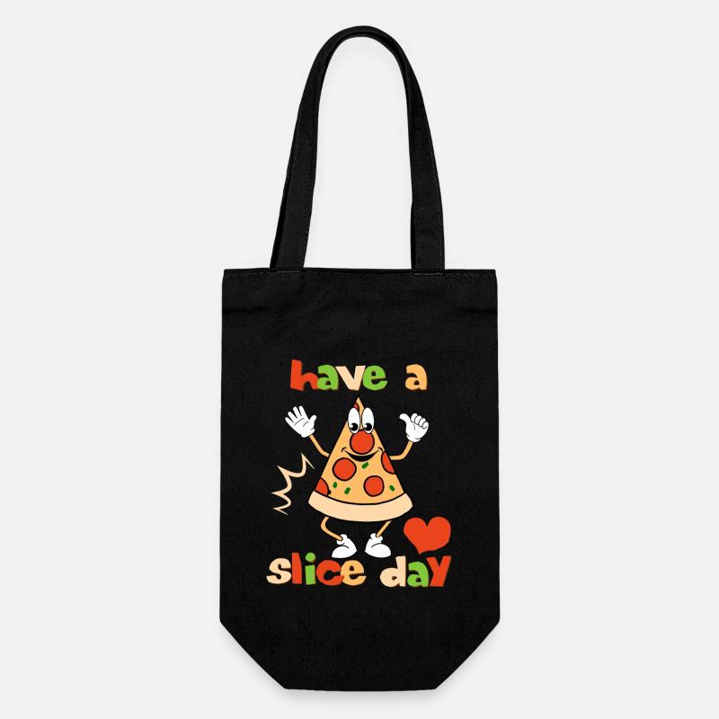 Pizza comique, jeu de mots, jeu de mots, dicton pour les fans de pizza - Sac à bouteille - noir
