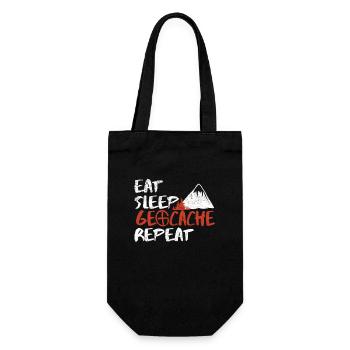 Eat Sleep Geocache Repeat Geocaching Outdoor - Gift Bag for Bottles - black - Front