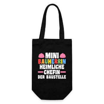 Bauherrin - Geschenkbeutel für Flaschen - Schwarz - Vorne