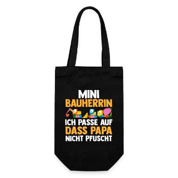 Bagger Bauherrin - Geschenkbeutel für Flaschen - Schwarz - Vorne
