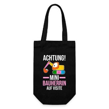 Bagger Bauherrin - Geschenkbeutel für Flaschen - Schwarz - Vorne