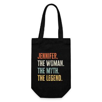 Jennifer The Best, Woman Myth Legend, Best Name - Gift Bag for Bottles - black - Front