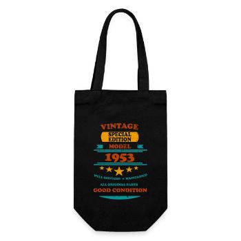 Vintage Retro 1953 - Gift Bag for Bottles - black - Front