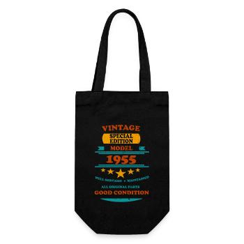 Vintage Retro 1955 - Gift Bag for Bottles - black - Front