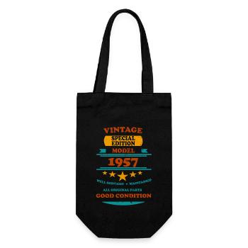 Vintage Retro 1957 - Gift Bag for Bottles - black - Front