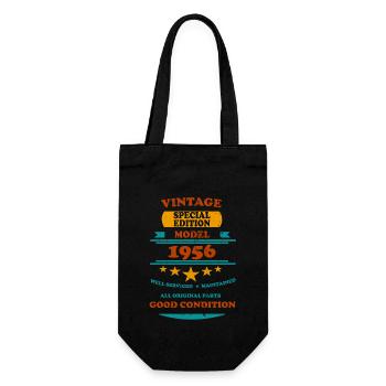 Vintage Retro 1956 - Gift Bag for Bottles - black - Front