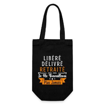 idée cadeau retraité, Libéré délivré retraité. - Sac à bouteille - noir - Devant