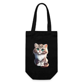 Cat Kitten Gift - Gift Bag for Bottles - black - Front