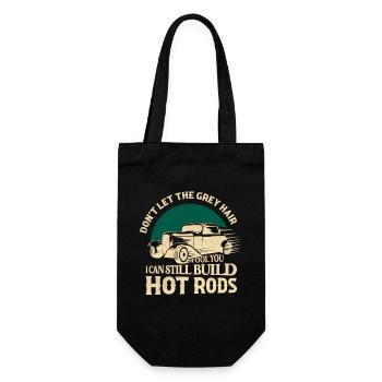 I Can Still Build Hot Rods Classic Retro Car - Gift Bag for Bottles - black - Front