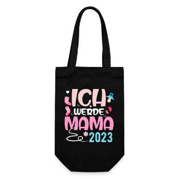 ICH WERDE MAMA 2023 - Geschenkbeutel für Flaschen - Schwarz - Vorne