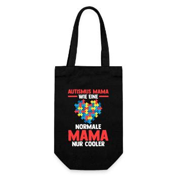 Autismus Mama Mutter Autist Autisten - Geschenkbeutel für Flaschen - Schwarz - Vorne