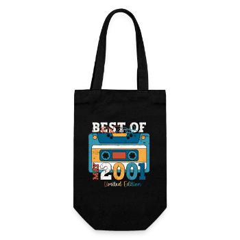 22nd Birthday Man Cassette May Vintage 2001 - Gift Bag for Bottles - black - Front