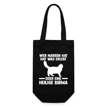 Heilige Birma Katze - Geschenkbeutel für Flaschen - Schwarz - Vorne