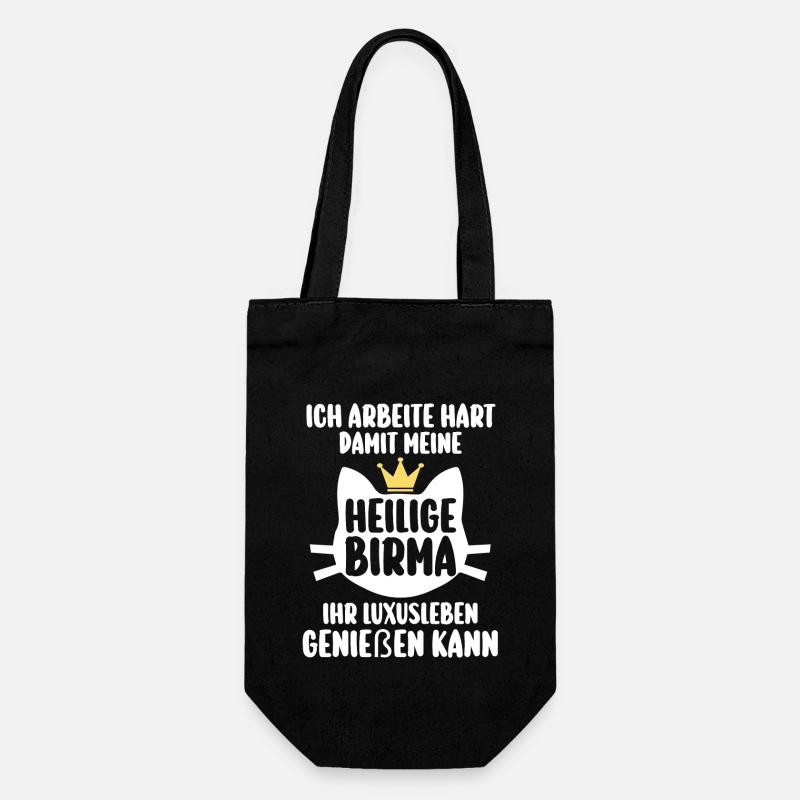 Heilige Birma Katze - Geschenkbeutel für Flaschen - Schwarz