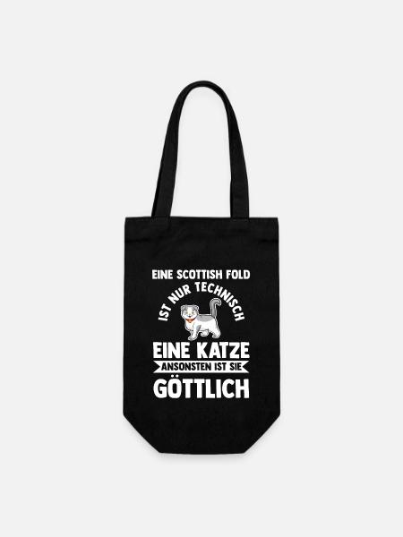 Scottish Fold Katze - Geschenkbeutel für Flaschen - Schwarz