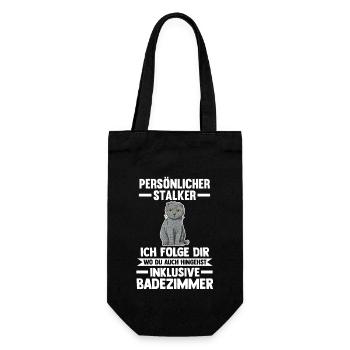 Scottish Fold Katze - Geschenkbeutel für Flaschen - Schwarz - Vorne