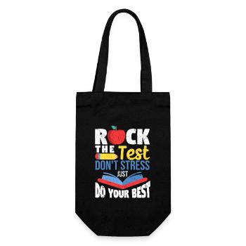 Rock The Test No stress, do your best Instructor - Gift Bag for Bottles - black - Front