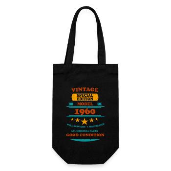 Vintage Retro 1960 - Geschenkbeutel für Flaschen - Schwarz - Vorne