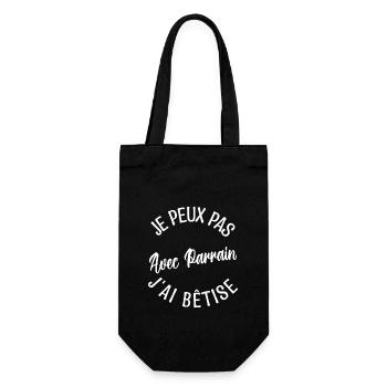 Cadeau Parrain, Cadeau futur parrain. - Sac à bouteille - noir - Devant