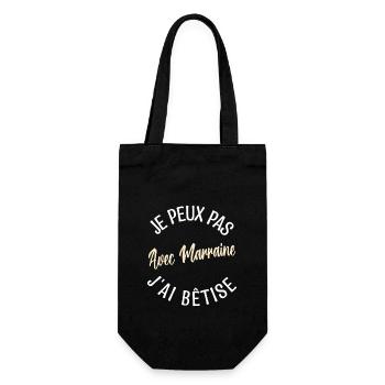 Cadeau Marraine. cadeau ma marraine d'amour. - Sac à bouteille - noir - Devant