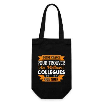 idée Cadeau Collègue. départ Collègues retraite. - Sac à bouteille - noir - Devant