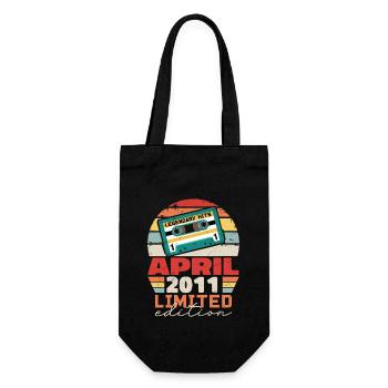 April 2011 Vintage Anniversary Retro Gift, 2011 - Gift Bag for Bottles - black - Front