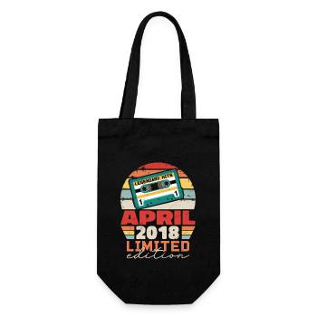 April 2018 Vintage Anniversary Retro Gift, 2018 - Gift Bag for Bottles - black - Front