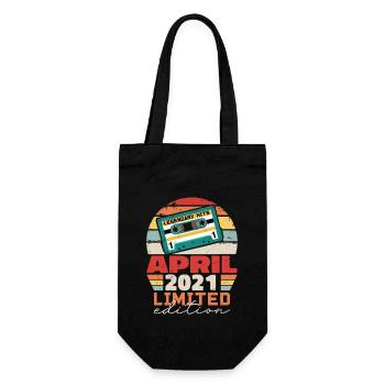 Avril 2021 Vintage Anniversaire Rétro Cadeau, 2021 - Sac à bouteille - noir - Devant