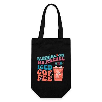 Running on Ms.Rachel and Iced Coffee Addict Lovers - Gift Bag for Bottles - black - Front
