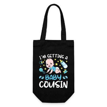I'm Getting A Baby Cousin Baby Team Gender Reveal - Gift Bag for Bottles - black - Front