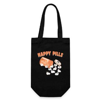 Happy Pills Lapin angora anglais drôle de lapin - Sac à bouteille - noir - Devant