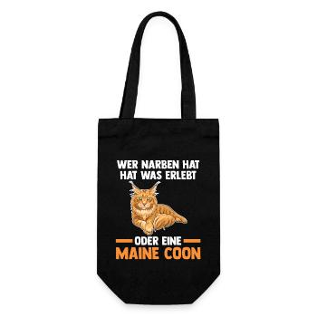 Maine Coon Katze - Geschenkbeutel für Flaschen - Schwarz - Vorne