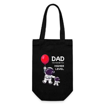 Vater Papa Vatertag Geburtstag Familie Sohn Ballon - Geschenkbeutel für Flaschen - Schwarz - Vorne