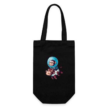 Monkey on Cow Rocket Shake Astronaut Cosmonaut - Gift Bag for Bottles - black - Front