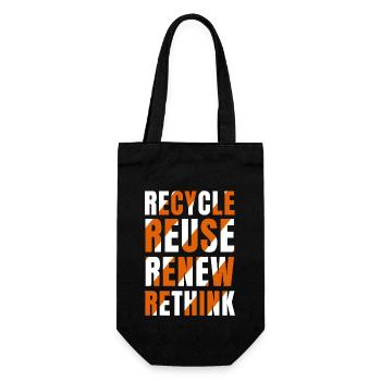 Recycle Reuse Renew Rethink - Gift Bag for Bottles - black - Front