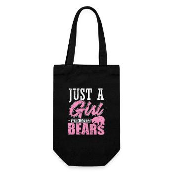 Juste une fille qui aime les ours Animal de la forêt - Sac à bouteille - noir - Devant
