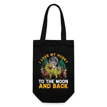 I love my Husky to the moon and back - Gift Bag for Bottles - black - Front