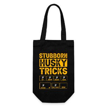 Stubborn Husky Tricks - Geschenkbeutel für Flaschen - Schwarz - Vorne