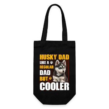 Husky Dad like a regular Dad but Cooler - Geschenkbeutel für Flaschen - Schwarz - Vorne