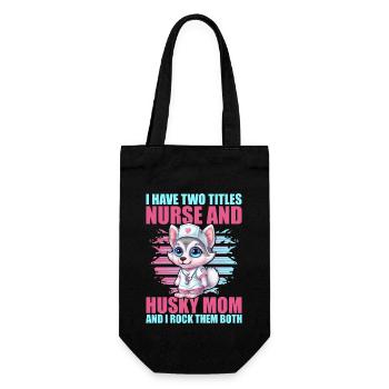 J’ai deux titres Infirmière et Maman husky - Sac à bouteille - noir - Devant