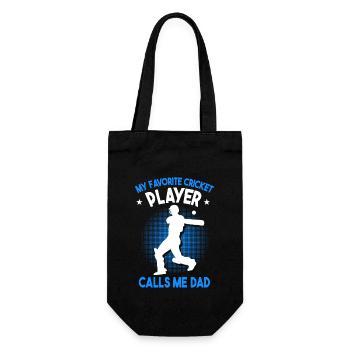My favorite cricket player calls me dad - Gift Bag for Bottles - black - Front