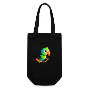Perroquet à bascule d’oiseau vert - Sac à bouteille - noir - Devant