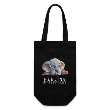 Lustiger Wortwitz irrelevant - Elephant - Geschenkbeutel für Flaschen - Schwarz - Vorne